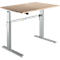 Standaard bureau, elektrisch in hoogte verstelbaar, rechthoekig, C-poot, B 1200 x D 800 x H 725-1185 mm, eiken/blank aluminium RAL 9006