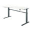 Standaard bureau, elektrisch in hoogte verstelbaar, vrije vorm, bevestiging links, C-poot, B 1800 x D 1000/800 x H 725-1185 mm, ahorn/antraciet