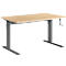 Standaard bureau, rechthoekig, handmatig in hoogte verstelbaar met slinger, C-poot, B 1200 x D 800 x H 728-1188 mm, ahorn decor/antraciet