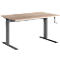 Standaard bureau, rechthoekig, handmatig in hoogte verstelbaar met slinger, C-poot, B 1200 x D 800 x H 728-1188 mm, eiken decor/antraciet