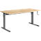 Standaard bureau, rechthoekig, handmatig in hoogte verstelbaar met slinger, C-poot, B 1600 x D 800 x H 728-1188 mm, ahorn decor/antraciet