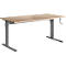 Standaard bureau, rechthoekig, handmatig in hoogte verstelbaar met slinger, C-poot, B 1600 x D 800 x H 728-1188 mm, eiken decor/antraciet