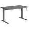 Standaard bureau, rechthoekig, handmatig in hoogte verstelbaar met slinger, C-voet, B 1200 x D 800 x H 728-1188 mm, grafiet/antraciet