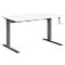 Standaard bureau, rechthoekig, handmatig in hoogte verstelbaar met slinger, C-voet, B 1200 x D 800 x H 728-1188 mm, wit/antraciet
