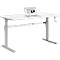 Standaard bureau, rechthoekig, handmatig in hoogte verstelbaar met slinger, C-voet, B 1200 x D 800 x H 728-1188 mm, wit/blank aluminium