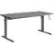 Standaard bureau, rechthoekig, handmatig in hoogte verstelbaar met slinger, C-voet, B 1600 x D 800 x H 728-1188 mm, grafiet/antraciet