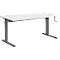 Standaard bureau, rechthoekig, handmatig in hoogte verstelbaar met slinger, C-voet, B 1600 x D 800 x H 728-1188 mm, lichtgrijs/antraciet
