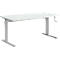 Standaard bureau, rechthoekig, handmatig in hoogte verstelbaar met slinger, C-voet, B 1600 x D 800 x H 728-1188 mm, lichtgrijs/blank aluminium