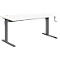 Standaard bureau, rechthoekig, handmatig in hoogte verstelbaar met slinger, C-voet, B 1600 x D 800 x H 728-1188 mm, wit/antraciet