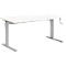 Standaard bureau, rechthoekig, handmatig in hoogte verstelbaar met slinger, C-voet, B 1600 x D 800 x H 728-1188 mm, wit/blank aluminium
