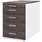 Standcontainer TEQSTYLE, 4 Schubkästen, B 433 x T 800 x H 720-780 mm, Weiß/Quarzit