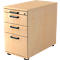 Standcontainer TOPAS LINE, 2 Schübe, 1 Hängeregistraturauszug, 1 Utensilienauszug, abschließbar, B 428 x T 800 x H 720-760 mm, Ahorn-Dekor/Ahorn-Dekor