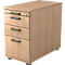 Standcontainer TOPAS LINE, 2 Schübe, 1 Hängeregistraturauszug, 1 Utensilienauszug, abschließbar, B 428 x T 800 x H 720-760 mm, Eiche-Dekor/Eiche-Dekor