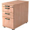 Standcontainer TOPAS LINE, 2 Schübe, 1 Hängeregistraturauszug, 1 Utensilienauszug, abschließbar, B 428 x T 800 x H 720-760 mm, Nußbaum-Dekor/Nußbaum-Dekor