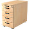 Standcontainer TOPAS LINE, 4 Schübe, 1 Utensilienauszug, abschließbar, Ahorn-Dekor/Ahorn-Dekor