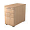 Standcontainer ULM, 1 Utensilienauszug, 2 Schübe, 1 HR-Auszug, B 428 x T 800 x H 720-760 mm, Eiche-Dekor