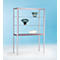 Standvitrine BST, hohe Beine, Brandschutzklasse B1, 3 Fächer, abschliessbare Schiebetüren, B 730 x T 500 x H 1950 mm, Aluminium/Glas, silber