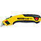 Yellow Stanley FatMax utility knife, black accents, red button.