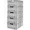 Stapelbak Euro EF 6220 - polypropeen - L 400 x B 600 x H 220 mm - 42 l - grijs - 5 stuks