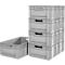 Stapelbak Euro EF 6220 - polypropeen - L 400 x B 600 x H 220 mm - 42 l - grijs - 5 stuks