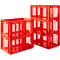 Stapelbak Euro EF 6321 - polypropeen - L 600 x B 400 x H 320 mm - 63,7 l - geperforeerde wanden - open handgrepen - rood - voordelig set: 5 stuks