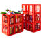 Stapelbak Euro EF 6321 - polypropeen - L 600 x B 400 x H 320 mm - 63,7 l - geperforeerde wanden - open handgrepen - rood - voordelig set: 5 stuks