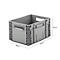 Stapelbak Euro serie MF 4220- polypropeen - L 400 x B 300 x H 220 mm - 19,7 l - open handgrepen - grijs