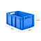 Stapelbak Eurobox serie EF 6280 - PP - L 600 x B 400 x H 285 mm - 56,6 l - gesloten wanden - open handgrepen - blauw
