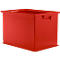 Stapelbak serie 14/6-2Z, van polypropyleen, met verzonken handgreep, inhoud 33 L, rood