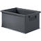 Stapelbak serie 14/6-3, van PP, ESD-geleidend, inhoud 7 l, zwart
