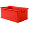 Stapelbak SSI Schäfer serie 14/6-2, inhoud 21 l, tot 30 kg, verzonken handgrepen &amp; etikethouder, polypropeen, rood, 10 stuks