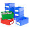 Stapelbox SSI Schäfer serie 14/6-2, volume 21 l, tot 30 kg, verzonken handgrepen &amp; etikethouder, polypropeen, blauw, 10 stuks