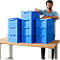 Stapelbox SSI Schäfer serie 14/6-2, volume 21 l, tot 30 kg, verzonken handgrepen &amp; etikethouder, polypropeen, blauw, 10 stuks