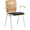 Stapelstoel 7450, voorgevormde zitting, lordosesteun, designgaten, met armleuningen, bekledingsstof Point/Trevira CS, grijs