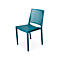 Stapelstoel, stapelbaar tot 4 stuks, UV- &amp; waterbestendig, zithoogte 460 mm, L 560 x B 460 x H 820 mm, polypropyleen, petrol, 4 stuks
