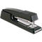 Black stapler, by Stanley Bostitch. The stapler rests diagonally on a white surface.