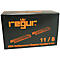 Black box with orange "regur" text and staples. Labelled: 11/8, 5000 Heftklammern/Staples/Agrafes 8 mm.