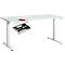 Start Off bureau, T-voet frame, B 1600 x D 800 x H 735 mm, lichtgrijs + lade