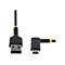 Schwarzes USB-Kabel mit gelben Akzenten, USB-A und USB-C Stecker.