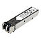Ein silberner SFP-Transceiver vor weißem Hintergrund. Aufschrift: StarTech.com, SFP1000LHST.