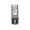 Ein silberner SFP-Transceiver. Beschriftungen zeigen Produkt- und Konformitätsinformationen, einschließlich StarTech.com und RoHS-Logo.