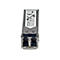 Nahaufnahme eines SFP-Transceivers. Aufschrift: StarTech.com, Modell SFP100BFXST, RoHS-konform.