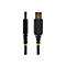 Un câble USB noir avec des connecteurs dorés. L'un des connecteurs porte la mention "Startech.com".