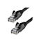 Zwei schwarze Netzwerkkabel mit Steckern von StarTech.com.