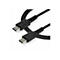 Ein schwarzes USB-C-Kabel mit Steckern an beiden Enden; Marke Startech.com ist auf den Steckern sichtbar.