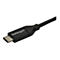 Schwarzes USB-C Kabel. Stecker mit „StarTech.com“ Aufdruck. Hintergrund weiss.
