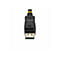 Nahaufnahme eines schwarzen DisplayPort-Kabels mit goldfarbenem Anschluss und StarTech.com-Logo.