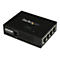 Schwarzer Switch von StarTech mit AnschlÃ¼ssen und Kontrollleuchten. Aufschrift StarTech.com.