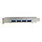 Ein silbernes USB 3.0 Erweiterungskarte mit vier blauen Ports.
