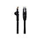 Zwei schwarze Netzwerkkabel nebeneinander. Kabelstecker zeigen Beschriftung "Startech.com" und "CAT-6".